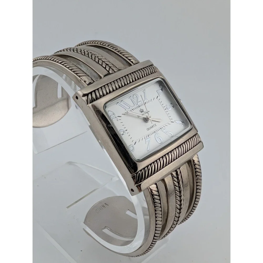 Premier Designs‎ Watch Women 31mm Case Silver Bangle Hinge Band- New Battery